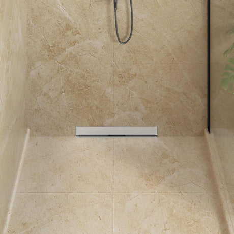 Vidaxl wandgemonteerde douche afvoer zilver 50 cm roestvrij staal 304