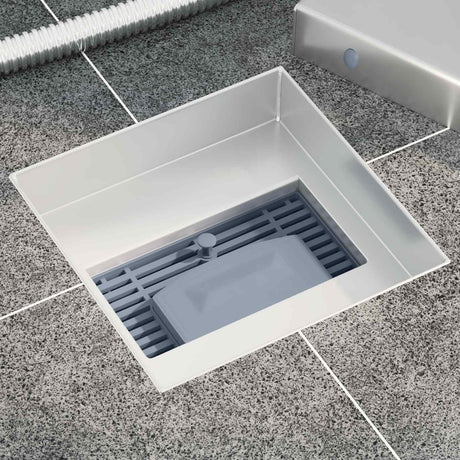 Vidaxl 2 in 1 doucheafvoer zilver 15 x 15 cm roestvrij staal 304