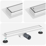 Vidaxl 2 in 1 doucheafvoer zilver 60 cm roestvrij staal 304