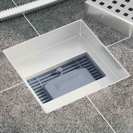 Vidaxl dot doucheafvoer zilver 15 x 15 cm roestvrij staal 304