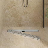 Vidaxl doucheafvoer glasdeksel met 360° sifon zilver 80 cm