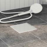 Vidaxl 2 in 1 doucheafvoer zilver 20 x 20 cm roestvrij staal 304