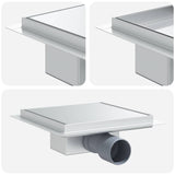 Vidaxl 2 in 1 doucheafvoer zilver 20 x 20 cm roestvrij staal 304