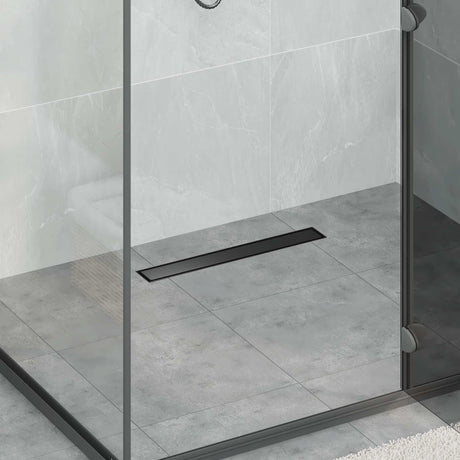 Vidaxl 2 in 1 doucheafvoer zwart 50 cm roestvrij staal 304