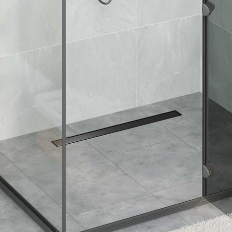 Vidaxl 2 in 1 doucheafvoer zwart 80 cm roestvrij staal 304