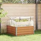 Vidaxl tuinplanter met kas licht bruin 100 x 100 x 77 cm