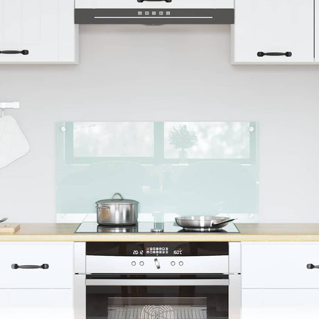 Vidaxl keuken achterwand wit 80 x 40 cm gehard glas