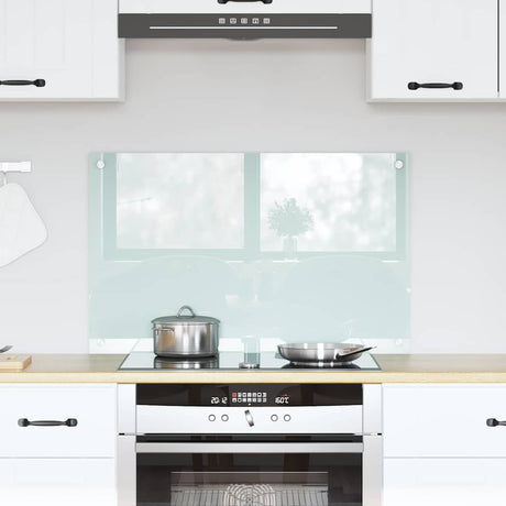 Vidaxl keuken achterwand wit 80 x 50 cm gehard glas