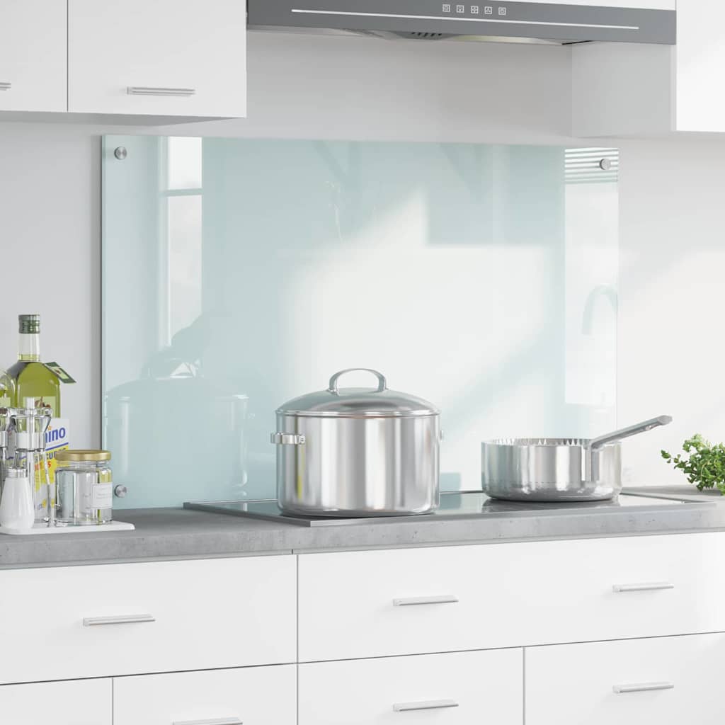Vidaxl keuken achterwand wit 100 x 60 cm gehard glas
