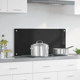 Vidaxl keuken achterwand zwart 90 x 40 cm gehard glas