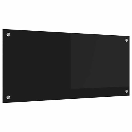 Vidaxl keuken achterwand zwart 90 x 40 cm gehard glas