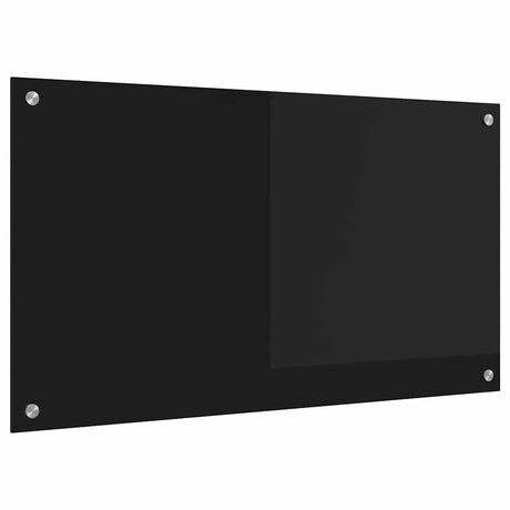 Vidaxl keuken achterwand zwart 90 x 50 cm gehard glas