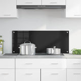 Vidaxl keuken achterwand zwart 100 x 40 cm gehard glas