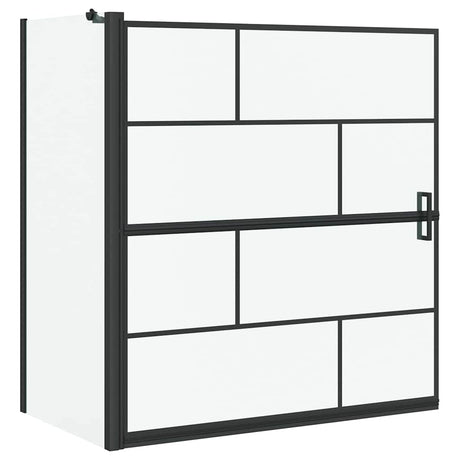 Vidaxl bad douchescreen zwart en transparant 116 x 68 x 128 cm