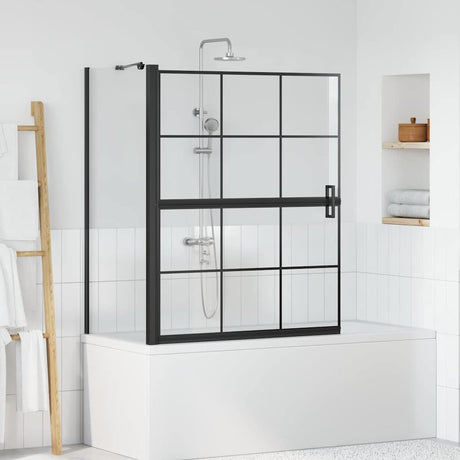 Vidaxl bad douchescreen zwart en transparant 116 x 68 x 128 cm