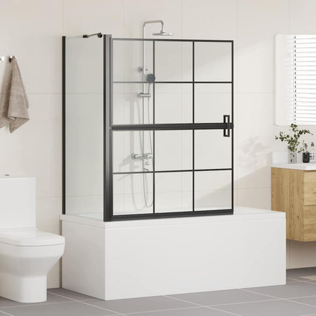 Vidaxl bad douchescreen zwart en transparant 116 x 68 x 128 cm