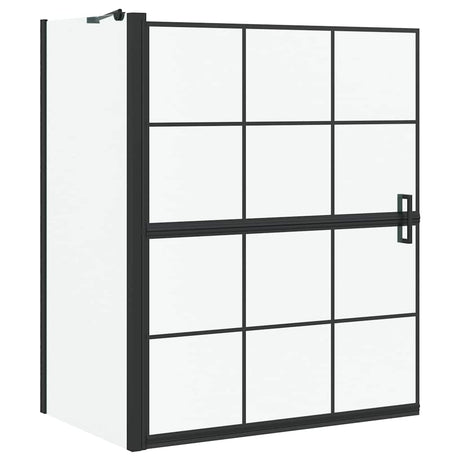 Vidaxl bad douchescreen zwart en transparant 116 x 68 x 128 cm