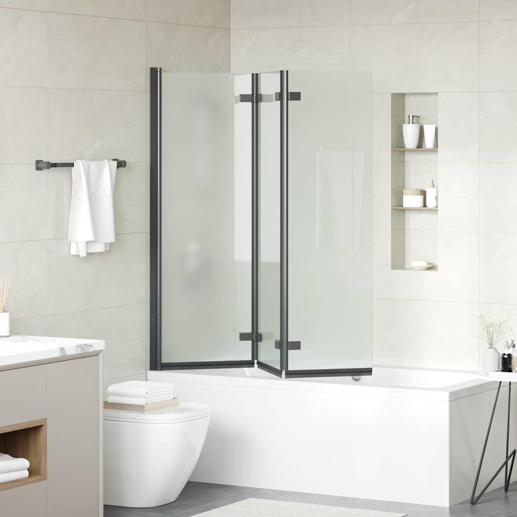 Vidaxl douche omhulsel zwart 130 x 138 cm esg-glas en aluminium
