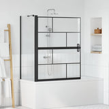 Vidaxl bad douchescreen zwart en transparant 116 x 68 x 128 cm