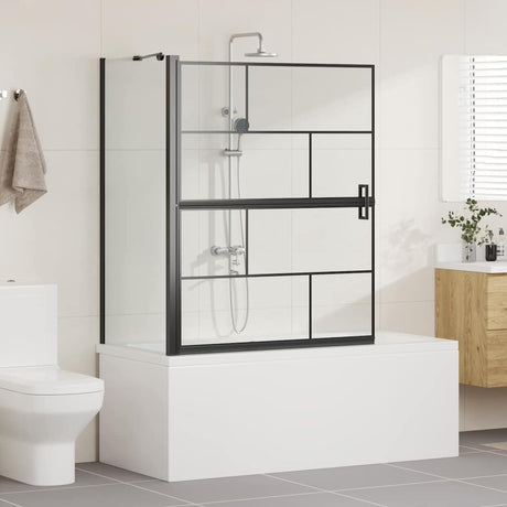 Vidaxl bad douchescreen zwart en transparant 116 x 68 x 128 cm