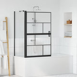 Vidaxl bad douchescreen zwart en transparant 116 x 68 x 128 cm