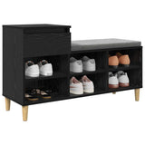 Vidaxl schoenenkast met lade zwart eiken 102 x 36 x 60 cm bewerkt hout