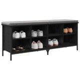 Vidaxl schoenenkast met plank met opslag zwart eiken 131 x 35 x 50 cm