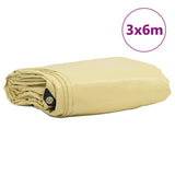 Vidaxl zeil 650g m² beige 3 x 6 m canvas met pvc-coating