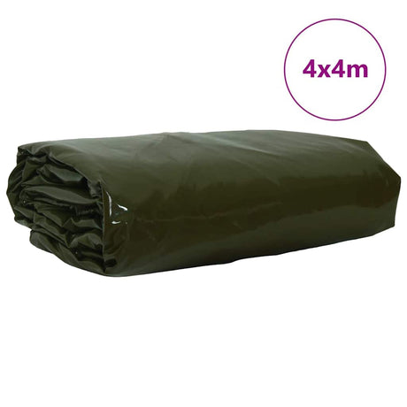 Vidaxl zeil 650g m² olijf groen 4 x 4 m canvas met pvc-coating