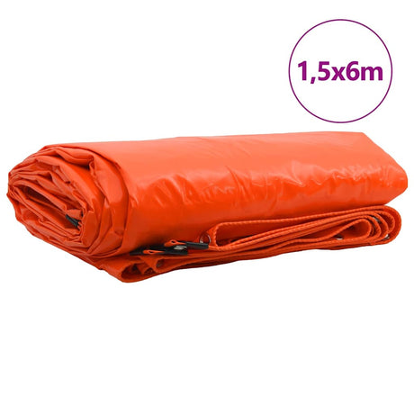 Vidaxl zeil 650g m² oranje 1,5 x 6 m canvas met pvc-coating