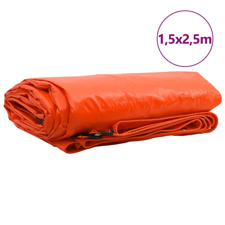 Vidaxl zeil 650g m² oranje 1,5 x 2,5 m canvas met pvc-coating