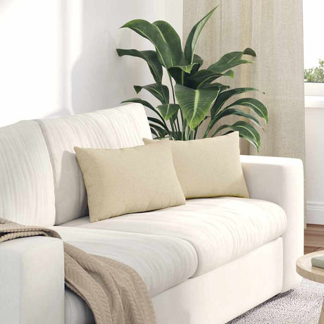 Vidaxl sofa kussens 2 pcs crème 50 x 30 cm stof