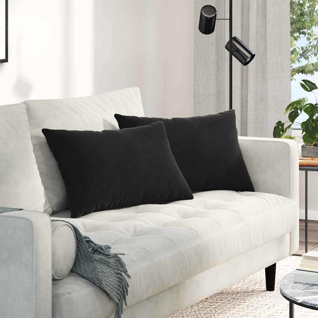Vidaxl sofa kussens 2 stuks zwart 60 x 40 cm cordstof