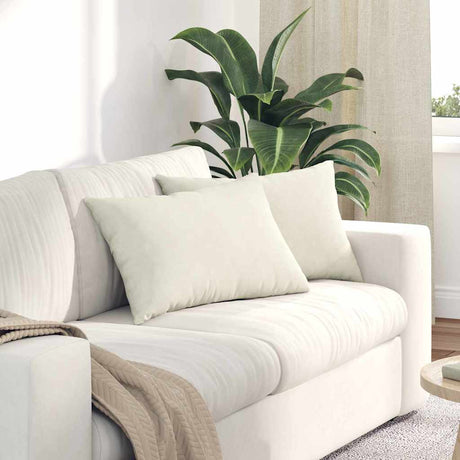 Vidaxl sofa kussens 2 stuks crème 60 x 40 cm cordstof