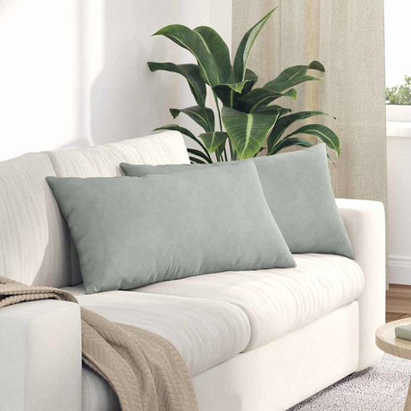 Vidaxl sofa kussens 2 stuks lichtgrijs 80 x 40 cm cordstof