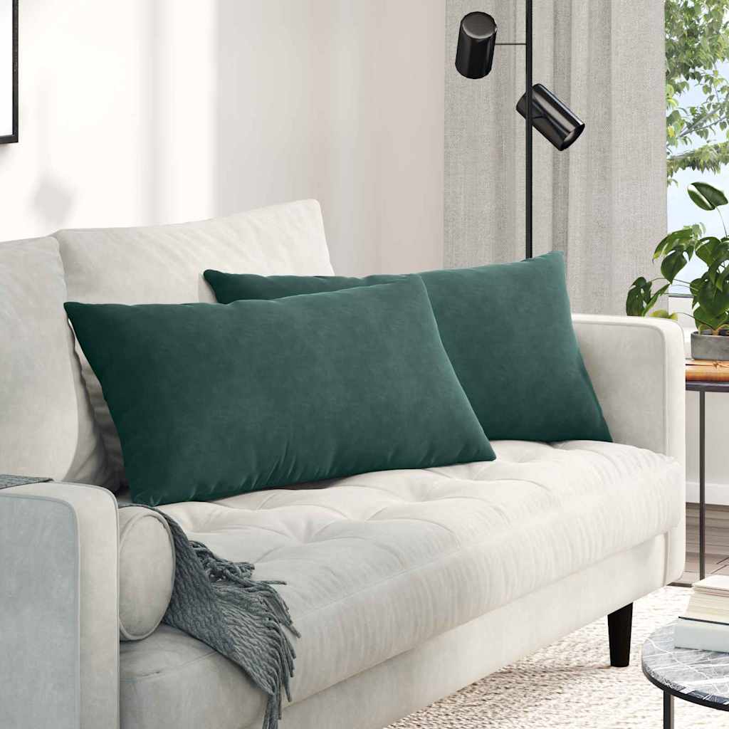 Vidaxl sofa kussens 2 stuks donkergroen 80 x 40 cm cordstof