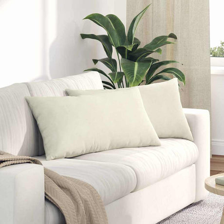 Vidaxl sofa kussens 2 stuks crème 80 x 40 cm cordstof