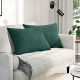 Vidaxl sofa kussens 2 stuks donkergroen 70 x 50 cm cordstof