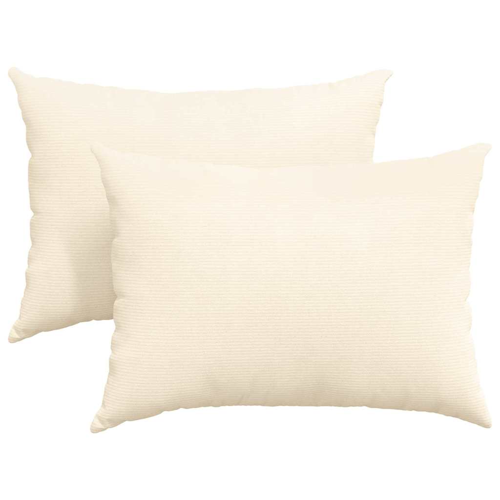 Vidaxl sofa kussens 2 stuks crème 70 x 50 cm cordstof