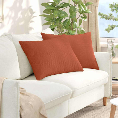 Vidaxl sofa kussens 2 stuks rood-oranje 70 x 50 cm cordstof