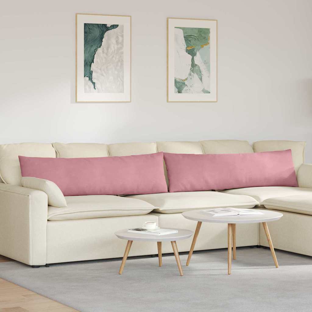 Vidaxl sofa kussens 2 stuks roze 145 x 40 cm cordstof