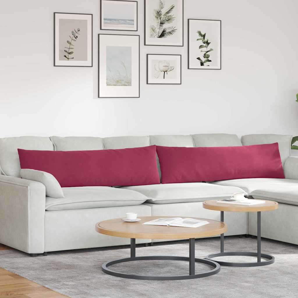 Vidaxl sofa kussens 2 stuks wijnrood 145 x 40 cm cordstof
