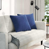Vidaxl sofa kussens 2 stuks politieblauw 50 x 50 cm cordstof