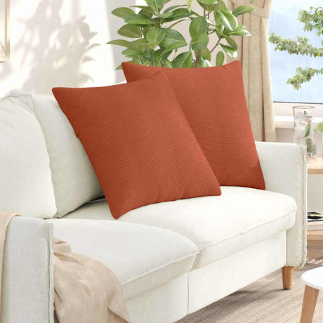 Vidaxl sofa kussens 2 stuks rood-oranje 80 x 80 cm cordstof