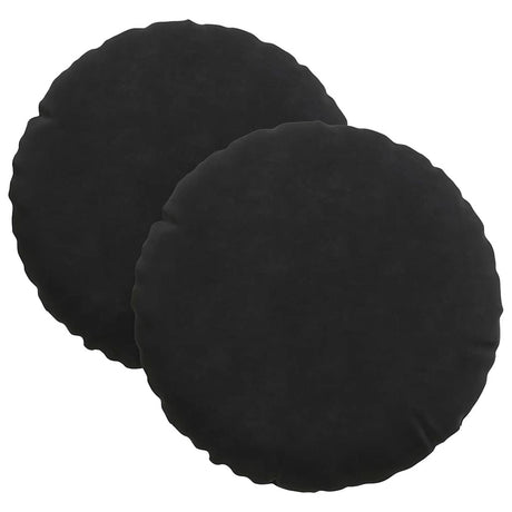Vidaxl zitkussens 2 stuks zwart ø 40 x 13 cm fluweel