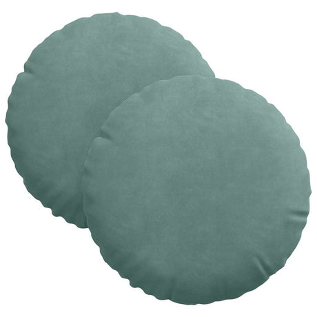Vidaxl zitkussens 2 stuks zeegroen ø 40 x 13 cm fluweel