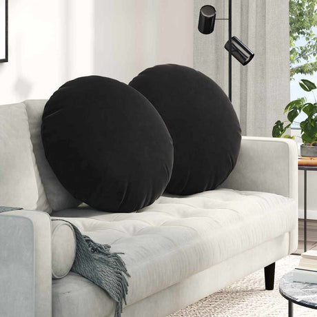 Vidaxl zitkussens 2 pcs zwart ø 80 x 29 cm fluweel