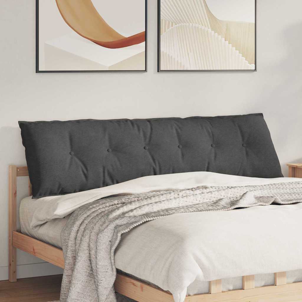 Vidaxl rugkussen donkergrijs 180 x 50 cm cordstof