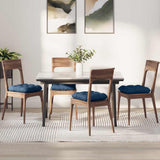 Vidaxl zitkussens 4 pcs blauw 40 x 40 x 12 cm stof