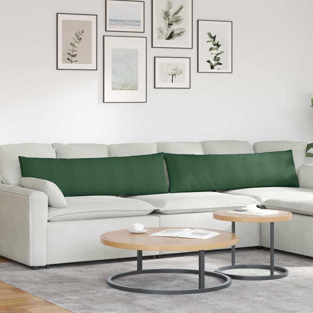Vidaxl sofa kussens 2 stuks donkergroen 145 x 40 cm cordstof